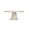 3R Studios Single-Tier White Stoneware Cake Stand with Multicolor Flowers