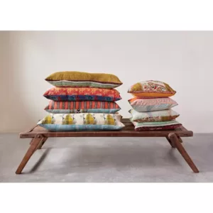 3R Studios Vintage Multicolor Cotton Quilt Kantha Lumber Pillow (each one will vary)
