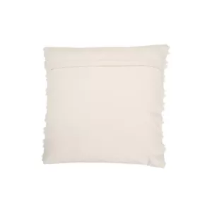3R Studios White Fringe Embroidered 20 in. x 20 in. Throw Pillow