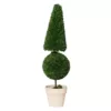 A & B Home Potted Cone and Ball Faux Boxwood Green/Cream Large Topiary