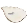 Abigails 16.5 in. L x 11.75 in. W x 2 in. H Seaside Ivory and Lavender Ceramic Oyster Plate Large (Set of 2)