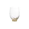 Abigails Elisa White Wine Stemless Wine Glass, Clear with Gold