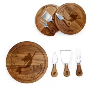 TOSCANA 7.5 in. Little Mermaid Acacia Brie Cheese Board and Tools Set