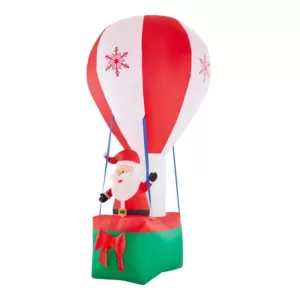 Airblown 12 ft. Inflatable Santa in Hot Air Balloon with Northern Sky Light Show