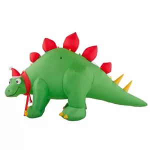 Airblown 5.7 ft. H Inflatable Holiday Stegosaurus with Santa Hat