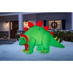 Airblown 5.7 ft. H Inflatable Holiday Stegosaurus with Santa Hat