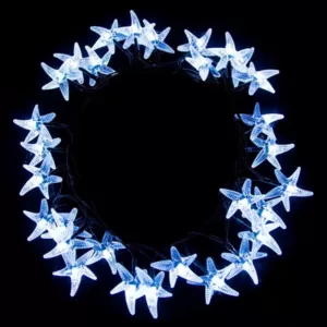 ALEKO 30-Light LED White Starfish Solar Powered String Lights
