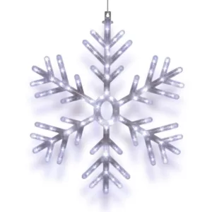 Alpine Corporation 24 in. Tall Hanging Snowflake with LED Lights