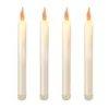 LUMABASE Flameless 9.25 in. Off White with Amber Glow Plastic Tapered Candles (4 Count)