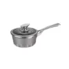 AMERCOOK Artmartin 1.5 qt. Cast Aluminum Ceramic Nonstick Sauce Pan in Ash with Glass Lid