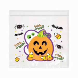 Amscan 6.5 in. x 7 in. Halloween Re-Sealable Cello Bag (30-Count, 3-Pack)