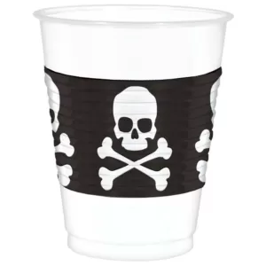 Amscan 4.5 in. Skull and Crossbones Plastic Cup (25 Count, 2-Pack)