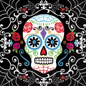 Amscan 5 in. x 5 in. Day of the Dead Beverage Napkins (36-Count, 3-Pack)