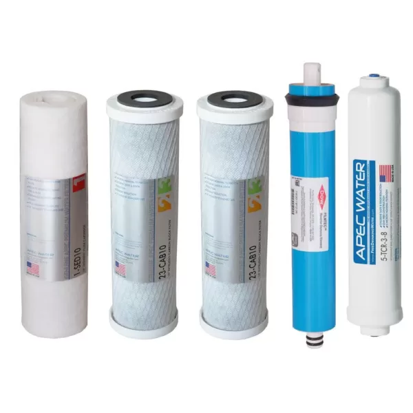 APEC Water Systems Ultimate High Flow w/Upgraded 3/8 in. Output Reverse Osmosis System 50 GPD Stage 1-5 Replacement Water Filter Cartridge