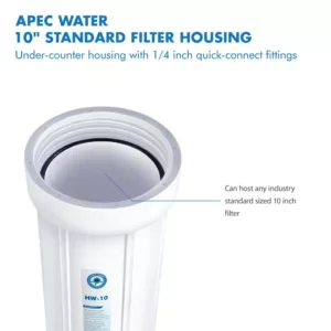APEC Water Systems 10 in. White Industry Standard Filter Housing with 1/4 in. John Guest Quick Connect Fittings