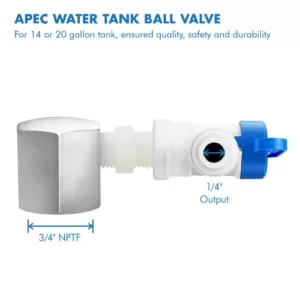 APEC Water Systems Tank Ball Valve 3/4 in. NPTF 1/4 in. Output for Reverse Osmosis Storage Tank (Standard System with 14/20 Gal. Tank)