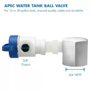APEC Water Systems Tank Ball Valve 3/4 in. NPTF 3/8 in. Output for Reverse Osmosis Storage Tank (Upgraded System with 14/20 Gal. Tank)