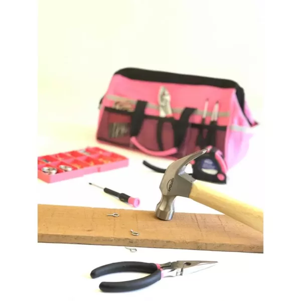 Apollo Home Tool Kit in Soft-Sided Tool Bag, Pink (201-Piece)