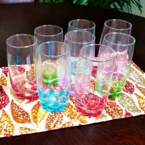 Gibson Home Karissa 8-Piece Assorted Colors Glass Tumbler Set