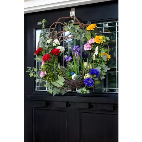 Nearly Natural 22 in. Spring Floral Wreath