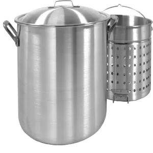 Bayou Classic 100 qt. Aluminum Stock Pot in Silver with Lid