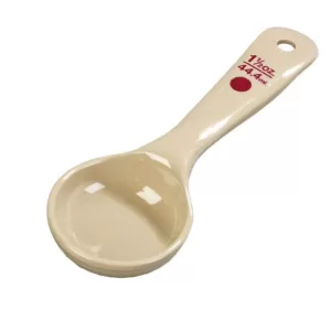Carlisle 1.5 oz. Polycarbonate Solid Portioning Spoon in Beige (Case of 12)