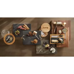 Cathy's Concepts "Cravings" 8 in. Wood Gourmet 5-Piece Cheese Board Set