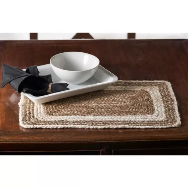 LR Home Toned 19 in. x 13 in. Bleach / Natural Jute Placemat (Set of 4)