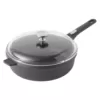 BergHOFF GEM 4.6 qt. Cast Aluminum Nonstick Saute Pan in Black with Glass Lid