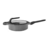 BergHOFF GEM Stay Cool 3.5 qt. Cast Aluminum Nonstick Saute Pan in Gray with Glass Lid