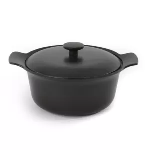BergHOFF Ron 4.4 qt. Cast Iron Stock Pot in Black with Lid