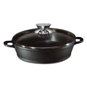 Berndes Vario Click 11.5 in. /4 Qt. Induction Round Saute Casserole with Lid Black