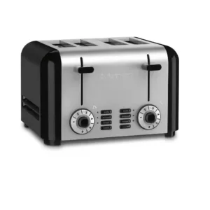 Cuisinart 4-Slice Black and Stainless Steel Wide Slot Toaster with Crumb Tray