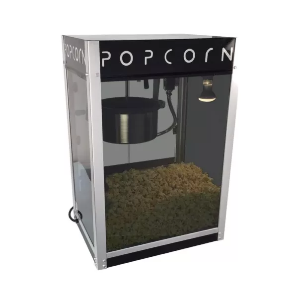 Paragon Contempo Pop 8 oz. Black Stainless Steel Countertop Popcorn Machine