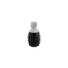 Benjara Black and White Ceramic Decorative Pineapple Canister with Lid