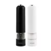 Ovente Salt and Pepper Grinder Set, Battery Operated 4 AA, Black and White