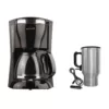 Brentwood Appliances 12-Cup Black Coffee Maker with 16 oz. Stainless Steel Heated Travel Mug and 12-Volt Car Adapter