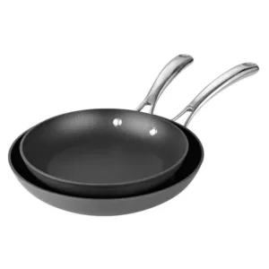Cooks Standard 2-Piece Hard-Anodized Aluminum Nonstick Frying Pan Set in Black