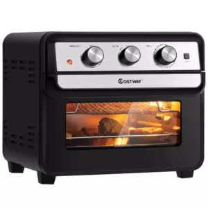 Costway 23 qt. Black Air Fryer Oven with Rotisserie