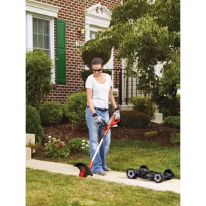 BLACK+DECKER 12 in. 20V MAX Lithium-Ion Cordless 3-in-1 String Trimmer/Edger/Mower with (2) 2.0Ah Batteries and Charger Included