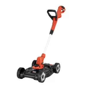 BLACK+DECKER 12 in. 6.5 Amp Corded Electric Straight Shaft Single Line 3-in-1 String Grass Trimmer/Lawn Edger/Push Mower