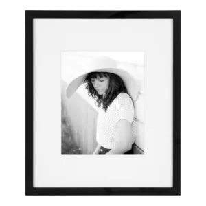 DesignOvation Gallery 13 in. x 16 in. matted to 8 in. x 10 in. Black Picture Frame