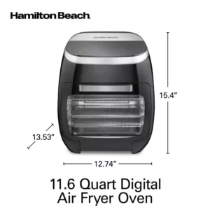 Hamilton Beach 11 Qt. Black Digital Air Fryer with Rotisserie and Rotating Basket