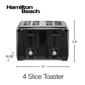 Hamilton Beach 4-Slice Black Wide Slot Toaster