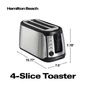 Hamilton Beach 4-Slice Black Long Slot Toaster