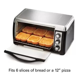 Hamilton Beach 6 Slice Easy Clean Black Toaster Oven