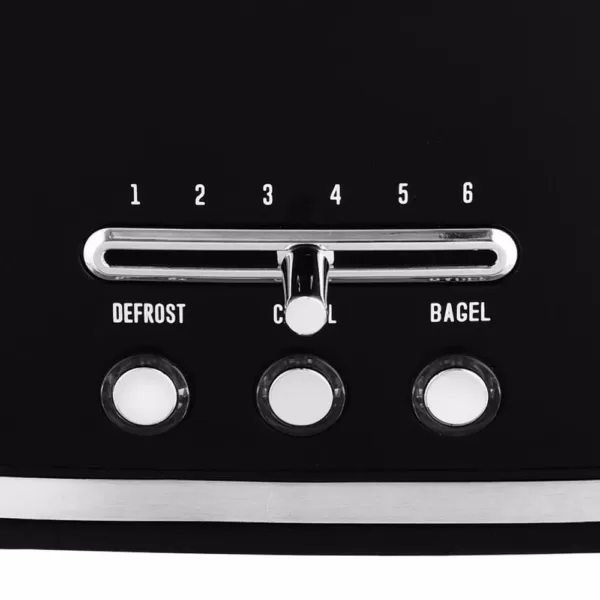 KALORIK Retro 2-Slice Black Wide Slot Toaster