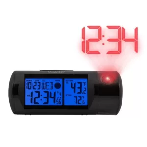 La Crosse Technology WWVB Round LCD Projection Alarm Clock with Out Temperature