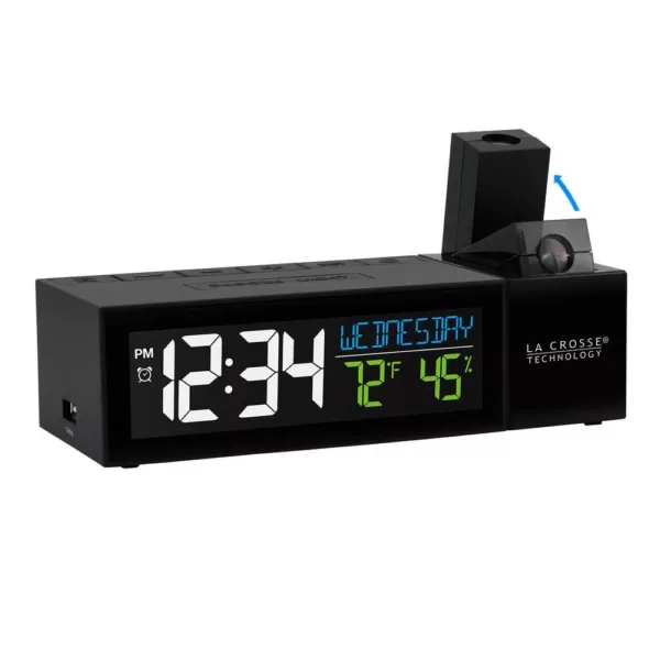 La Crosse Technology Pop-Up Bar Projection Alarm Clock with USB Charging Port