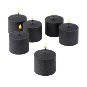 Light In The Dark 10 Hour Black Unscented Votive Candles (Set of 12)